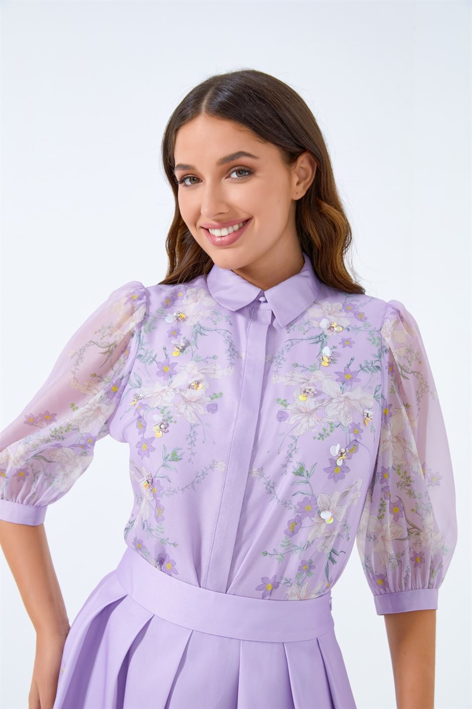 Embellished Printed Top - Femi9 EG