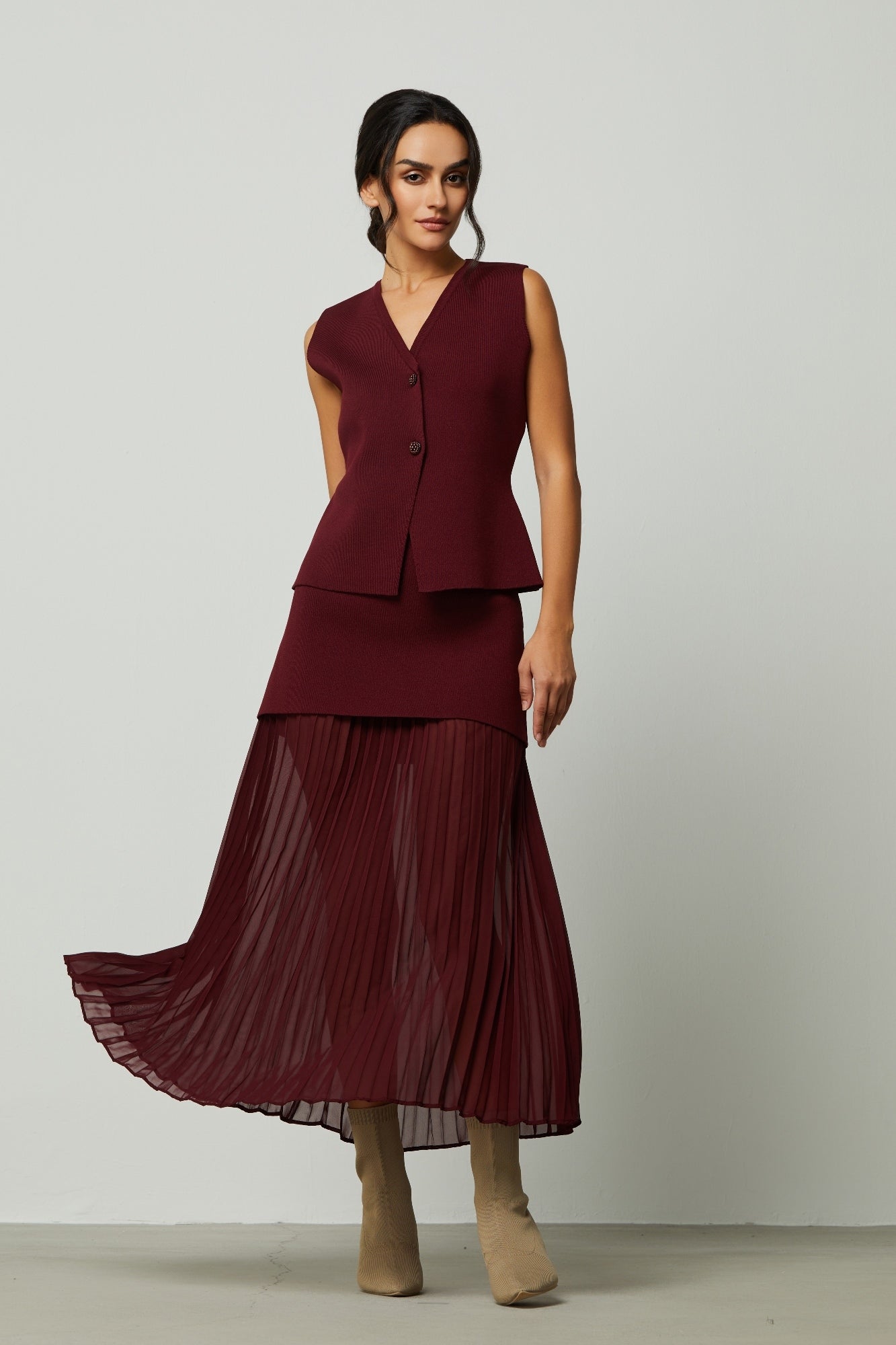 Chiffon Pleated Layer Skirt - Femi9 EG