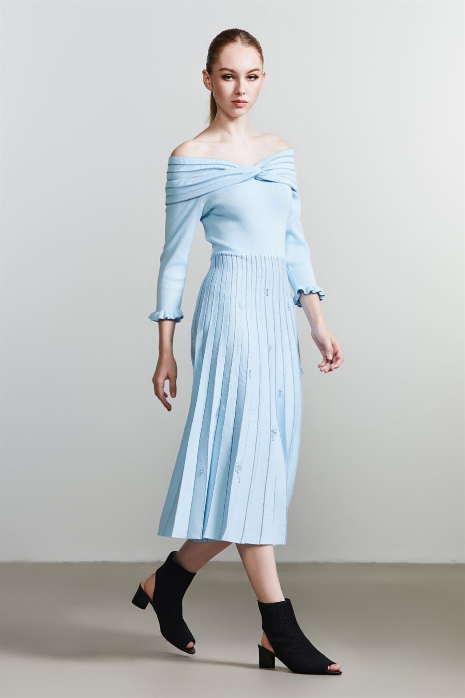 Pleats Knit Dress - Femi9 EG