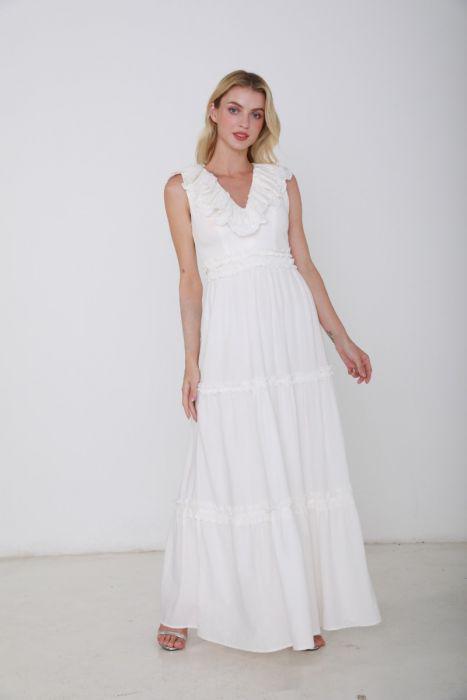 Lace Ruffle Collar Dress - Femi9 EG