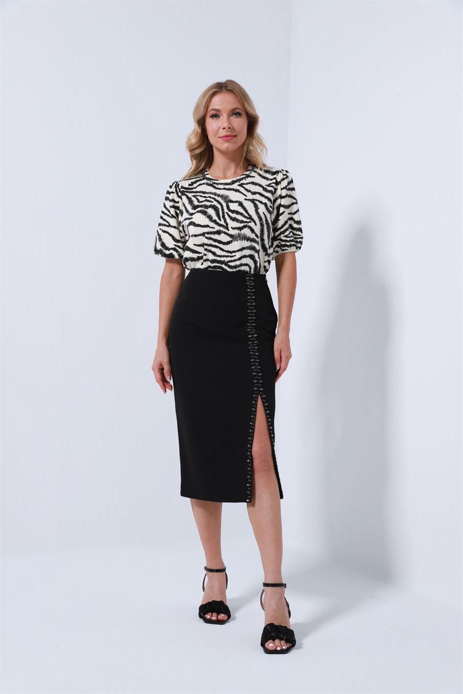 Balloon Sleeves Printed Blouse - Femi9 EG