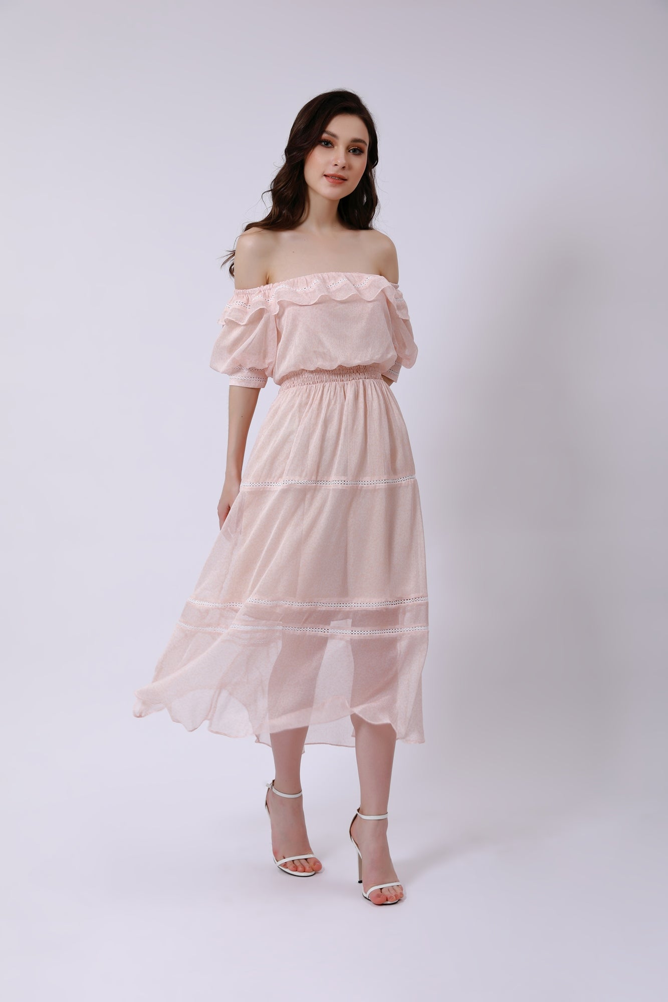 Mix Printed Off Shoulder Dress - Femi9 EG