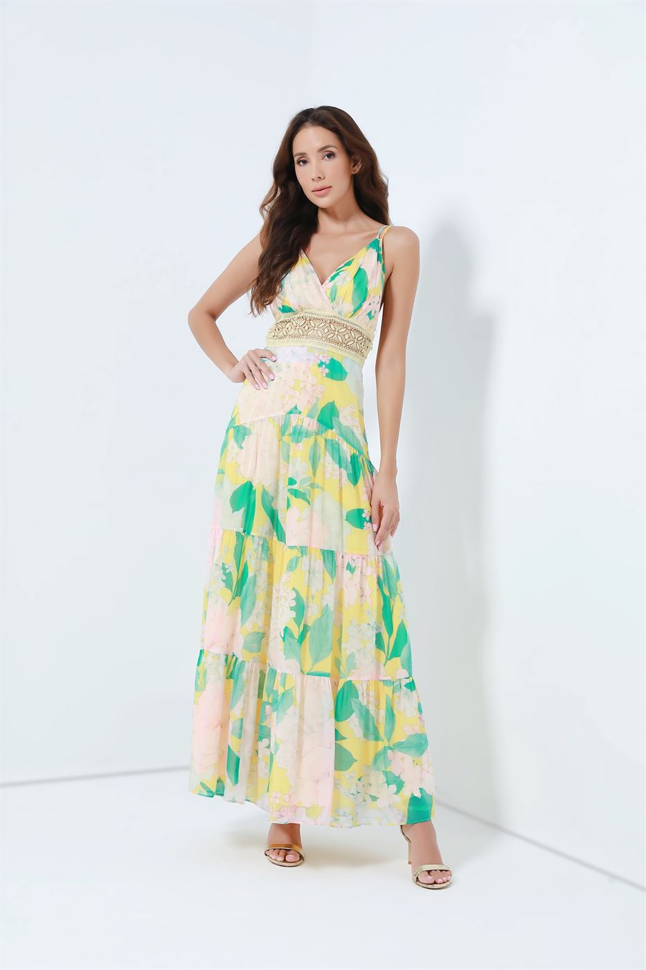 Full Length Printed Dress - Femi9 EG