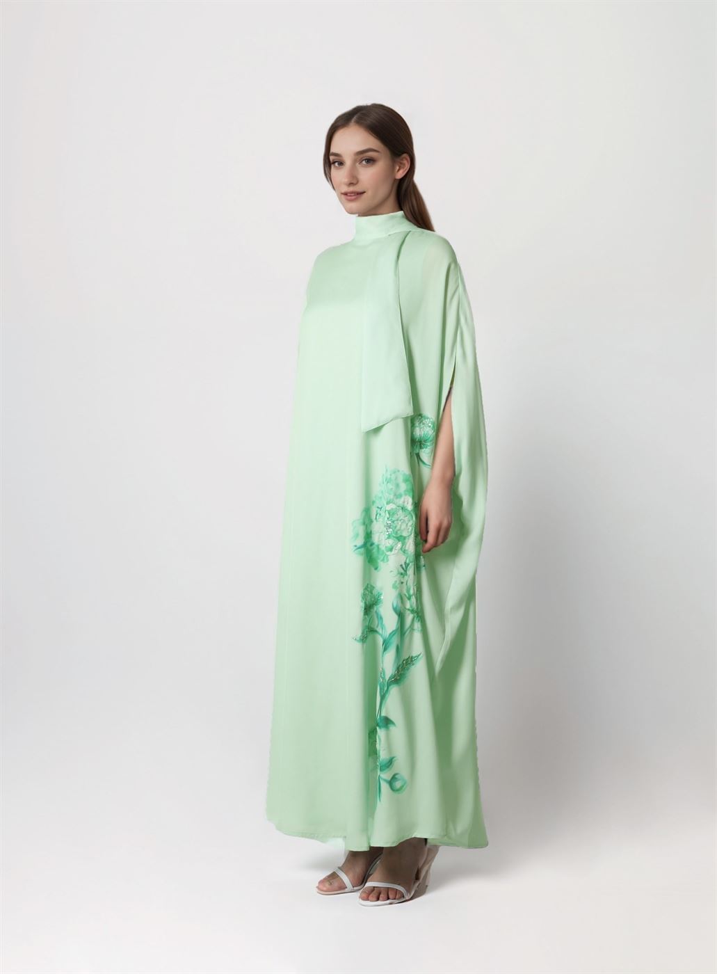 High Collar Crepe Kaftan - Femi9 EG