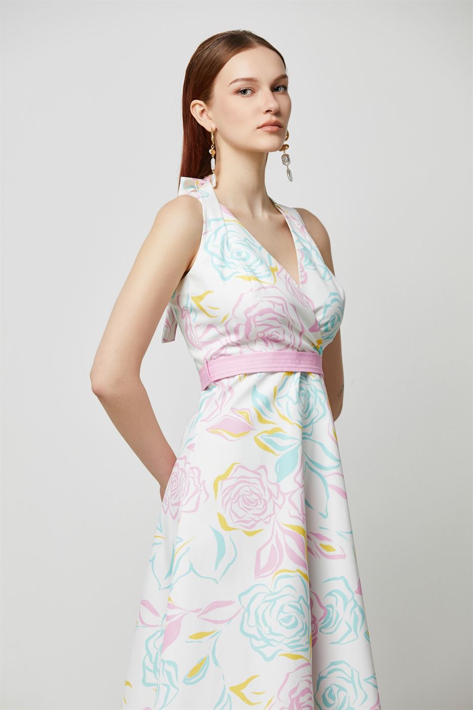 Printed Crossover Dress - Femi9 EG
