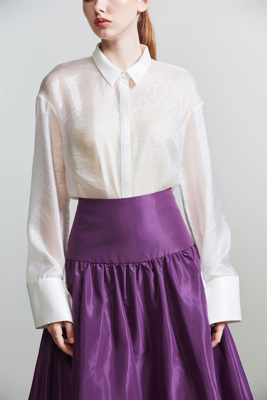 Sheered Organza Shirt - Femi9 EG