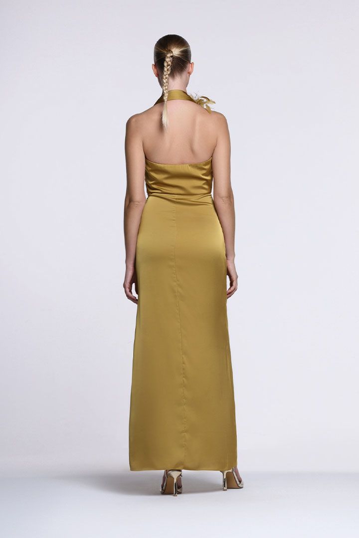 Embellished Satin Dress - Femi9 EG