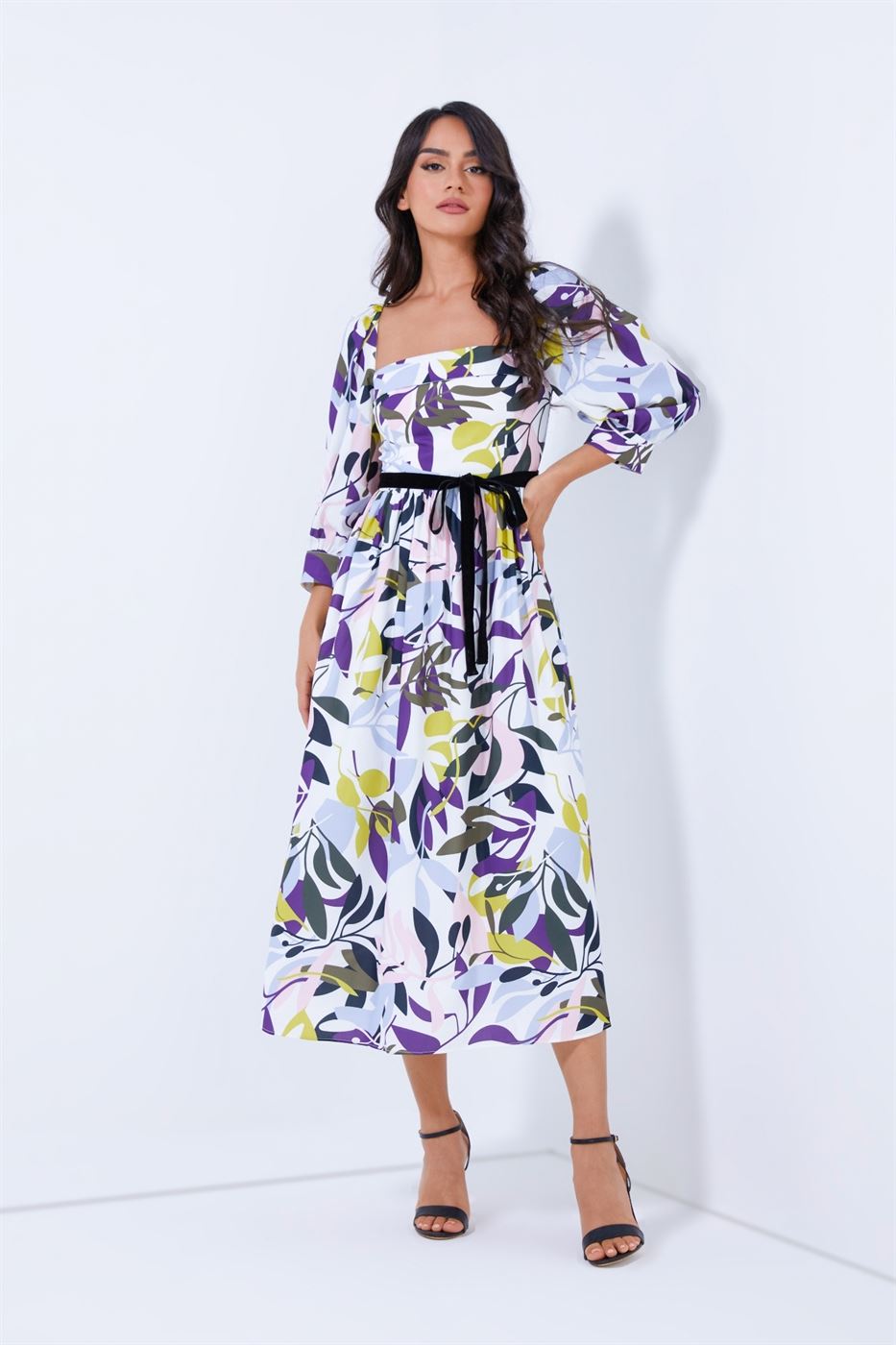 Allover Printed Midi Dress - Femi9 EG