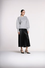 Embellished Grey Pullover - Femi9 EG