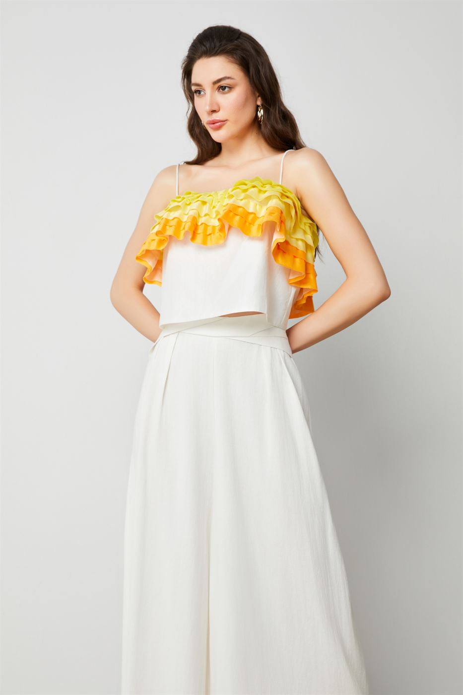 Ruffled Crop Top - Femi9 EG