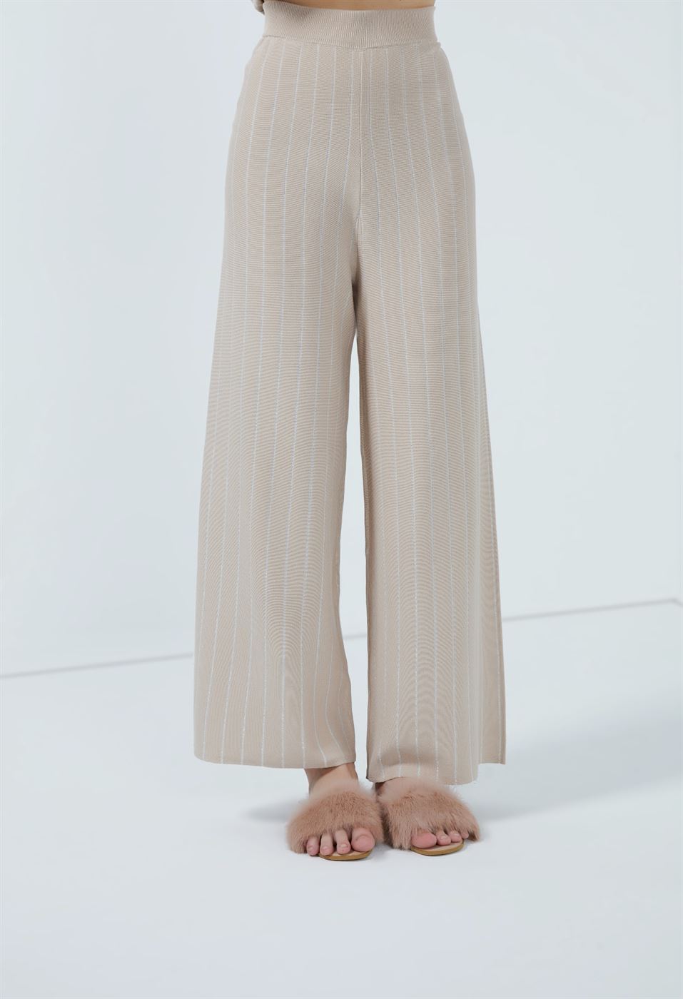 Stripe Lurex Knitted Pants - Femi9 EG