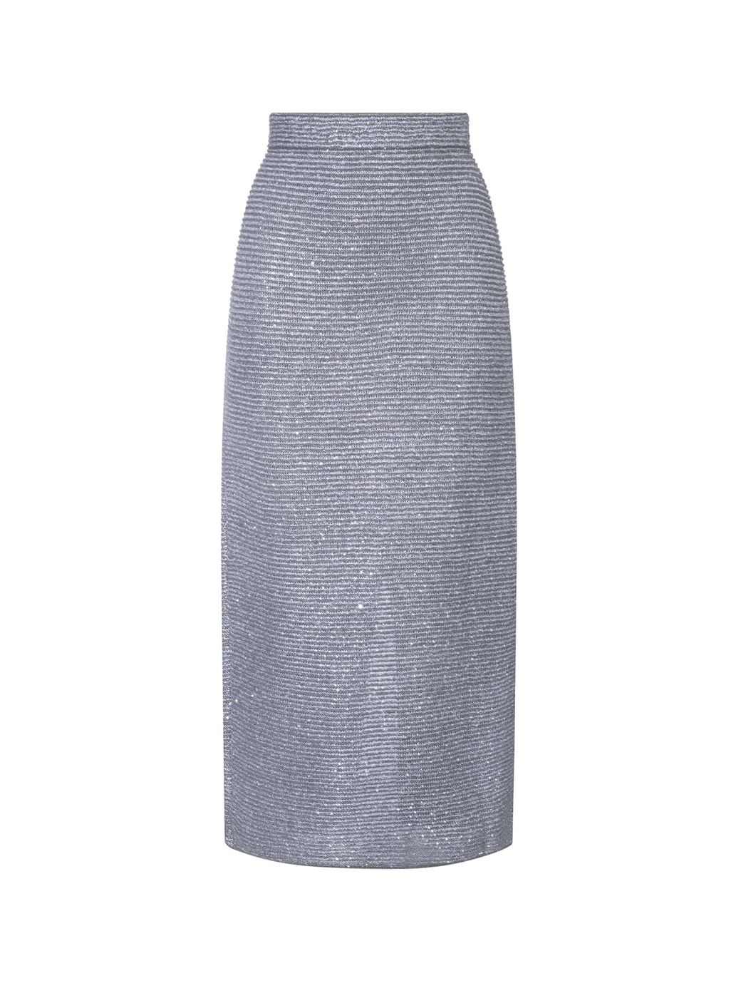 Silver Knit Skirt - Femi9 EG