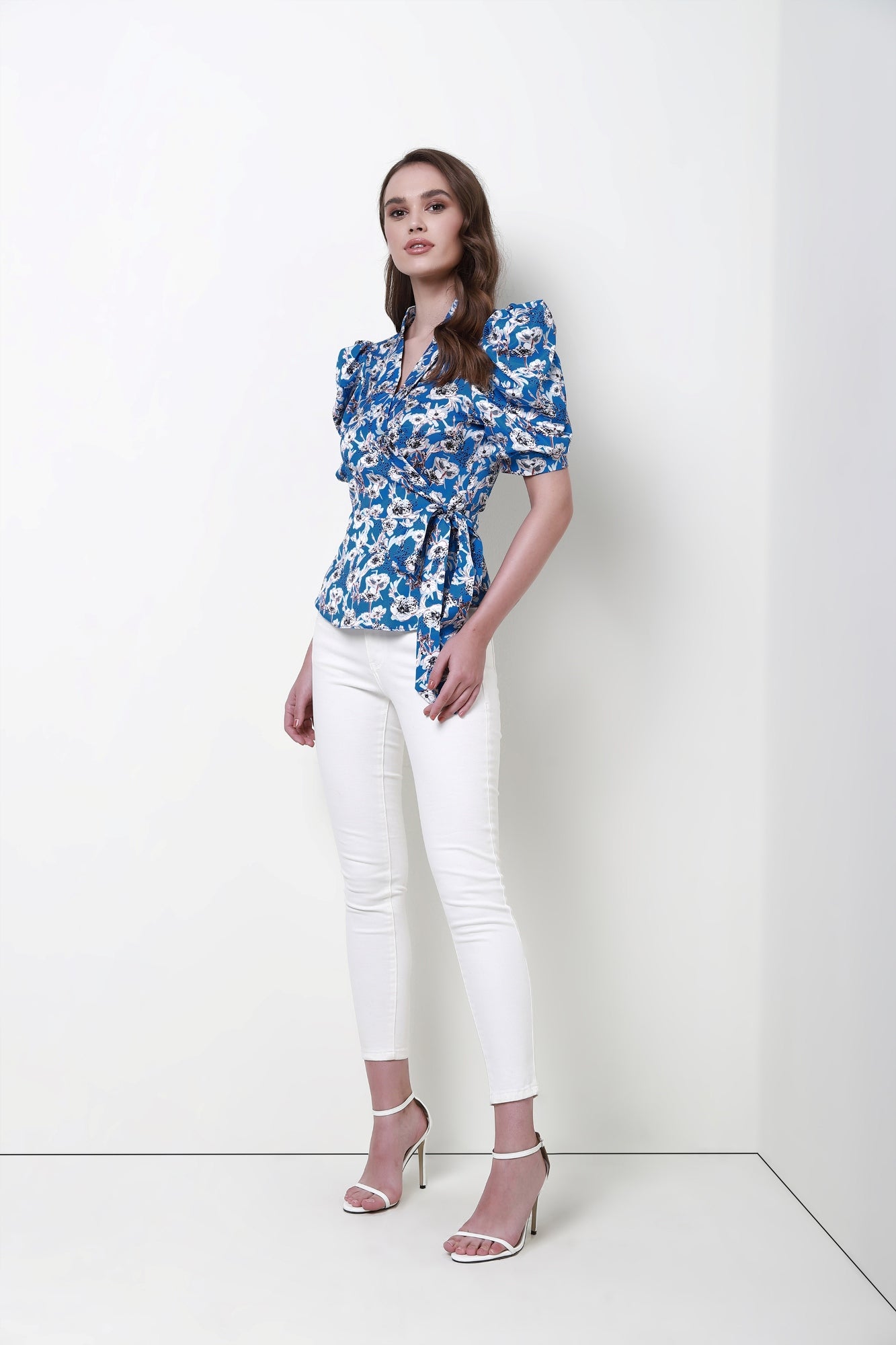 Draped Puff Sleeves Blouse - Femi9 EG