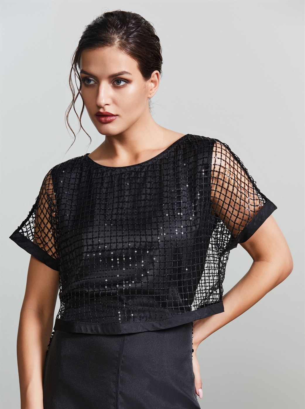 Embellished Sheered Blouse - Femi9 EG