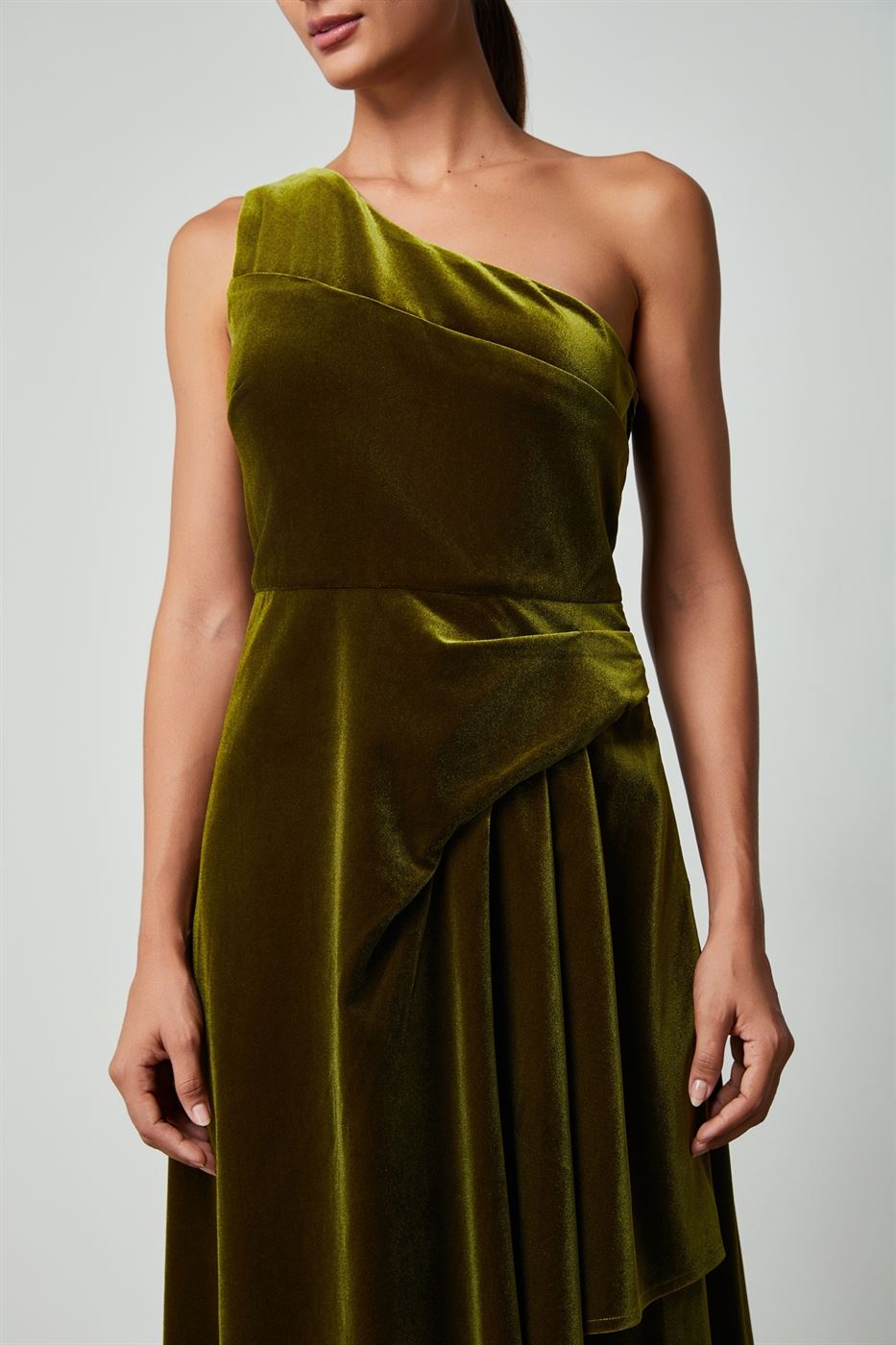 One Shoulder Drape Dress - Femi9 EG