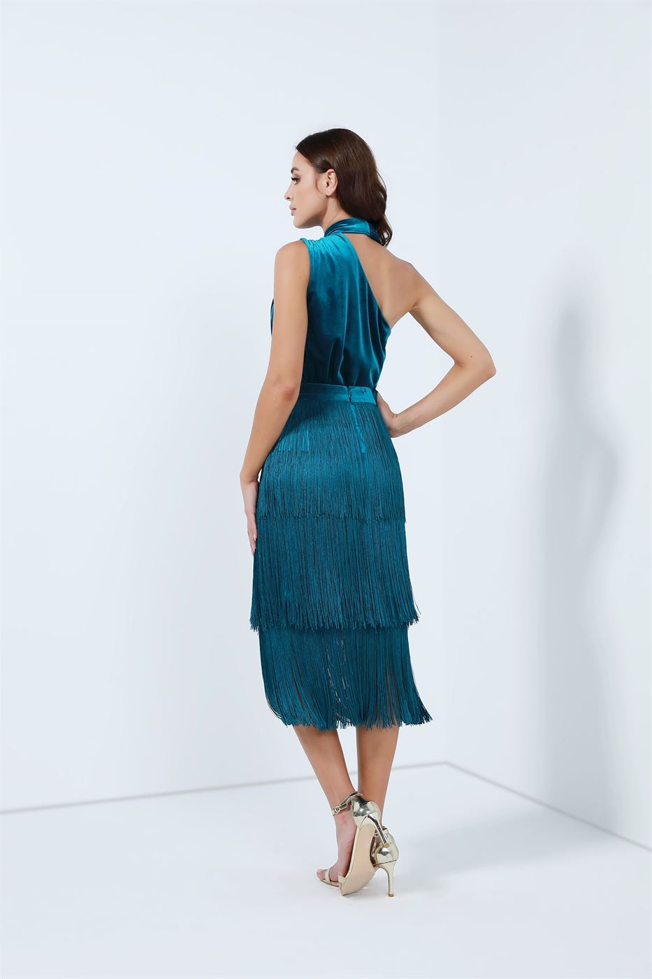 One Shoulder Velvet Top - Femi9 EG