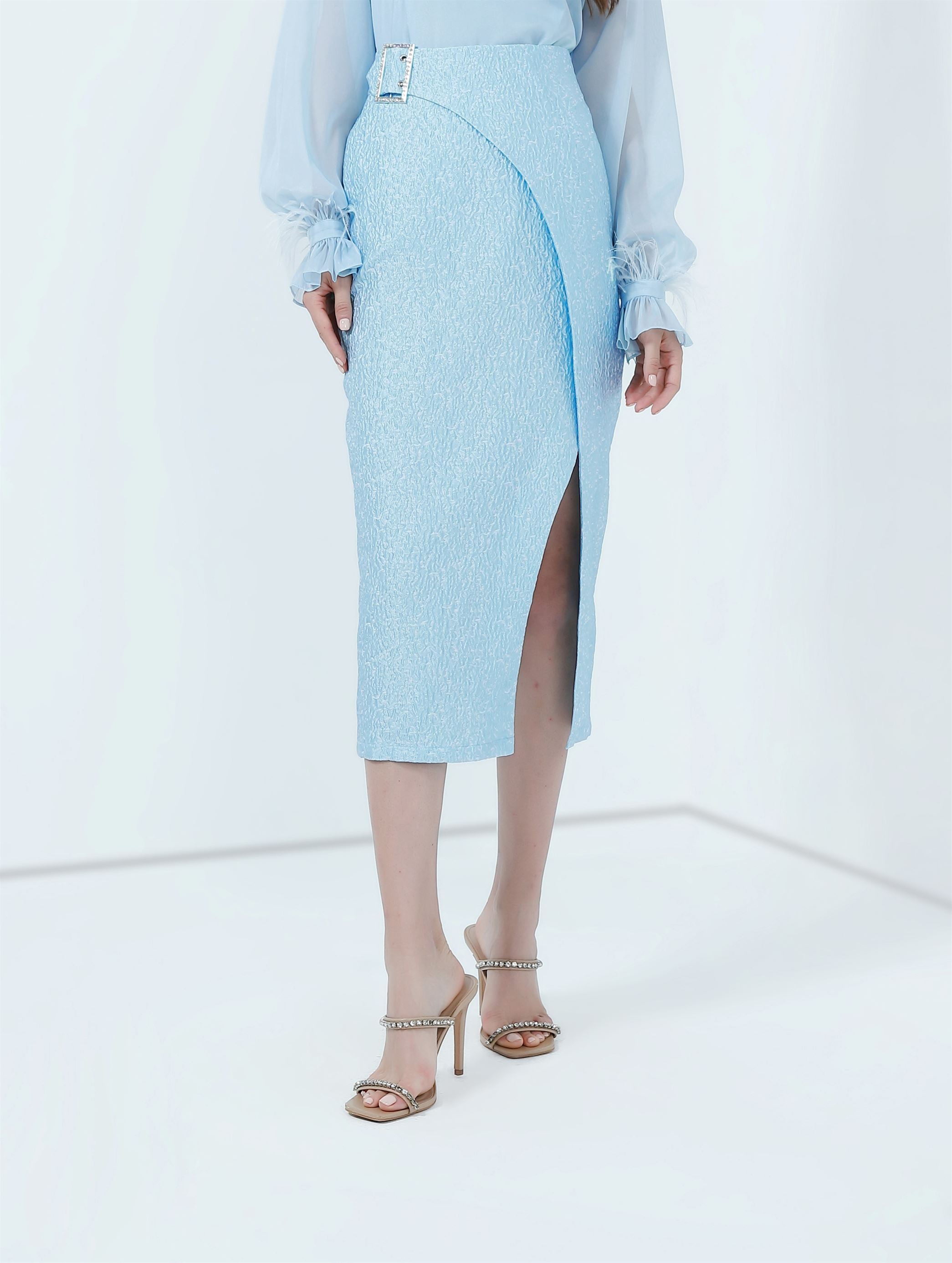 Embellished Buckle Skirt - Femi9 EG