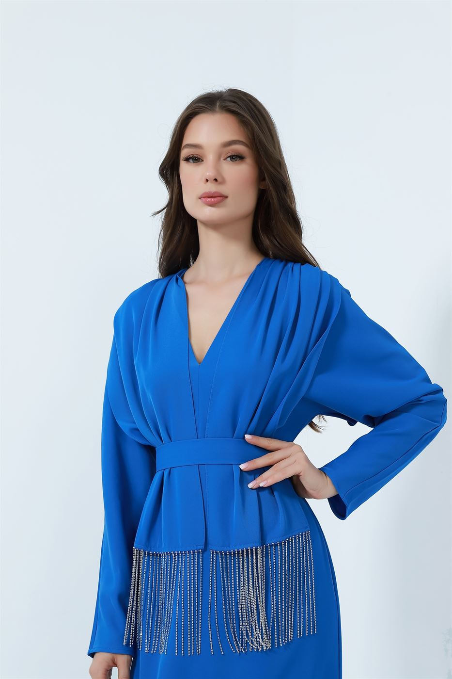 Long Sleeve Dress With Scarf - Femi9 EG