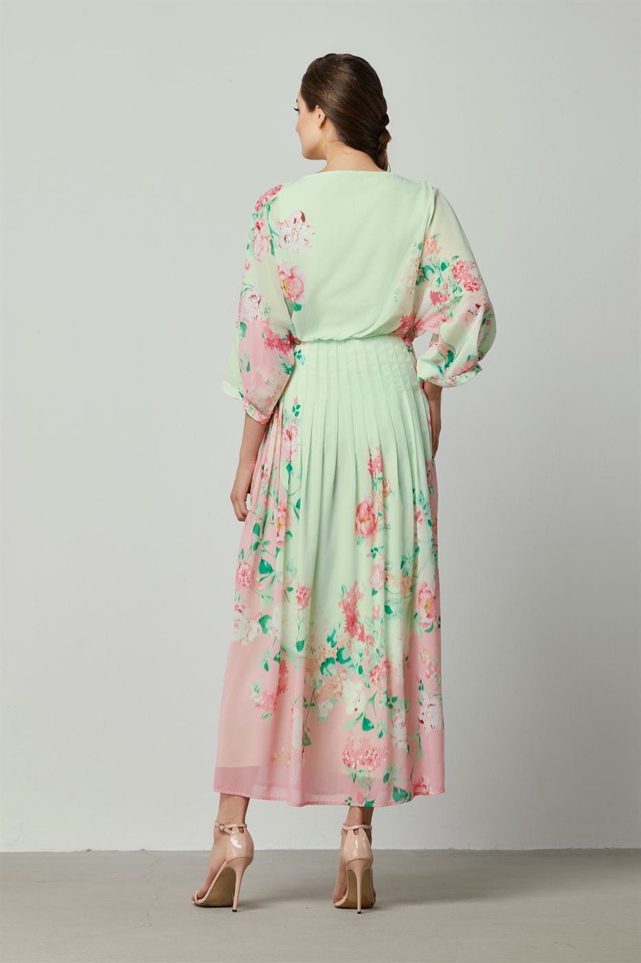 Floral Prints Chiffon Dress - Femi9 EG