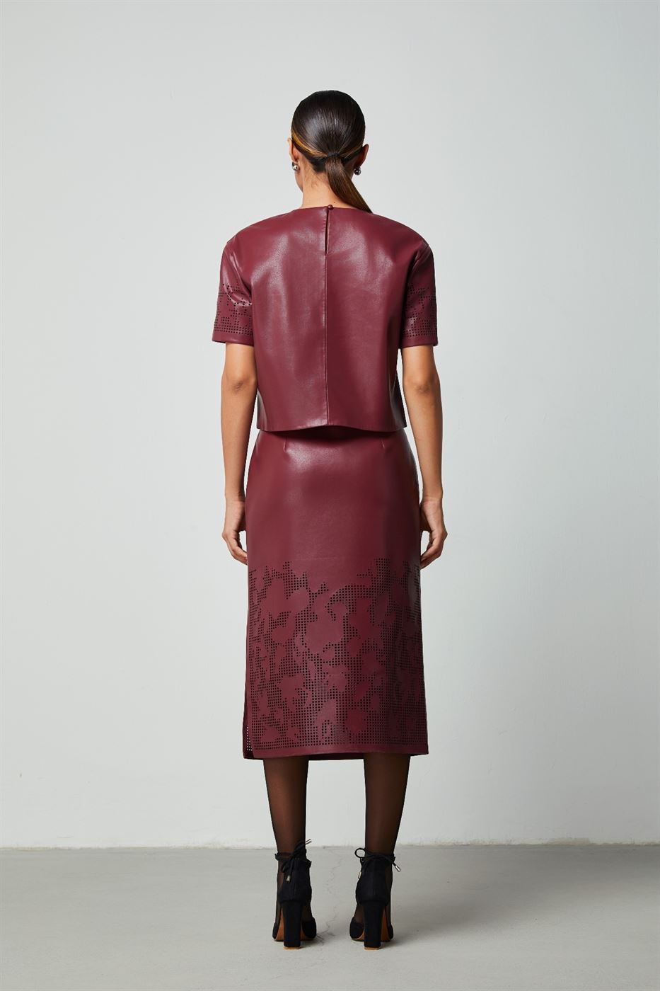 Laser Cuts Details Skirt - Femi9 EG