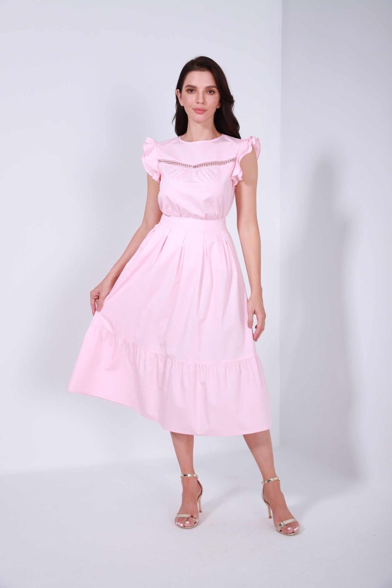 Cotton Top With Ruffled Sleeves - Femi9 EG