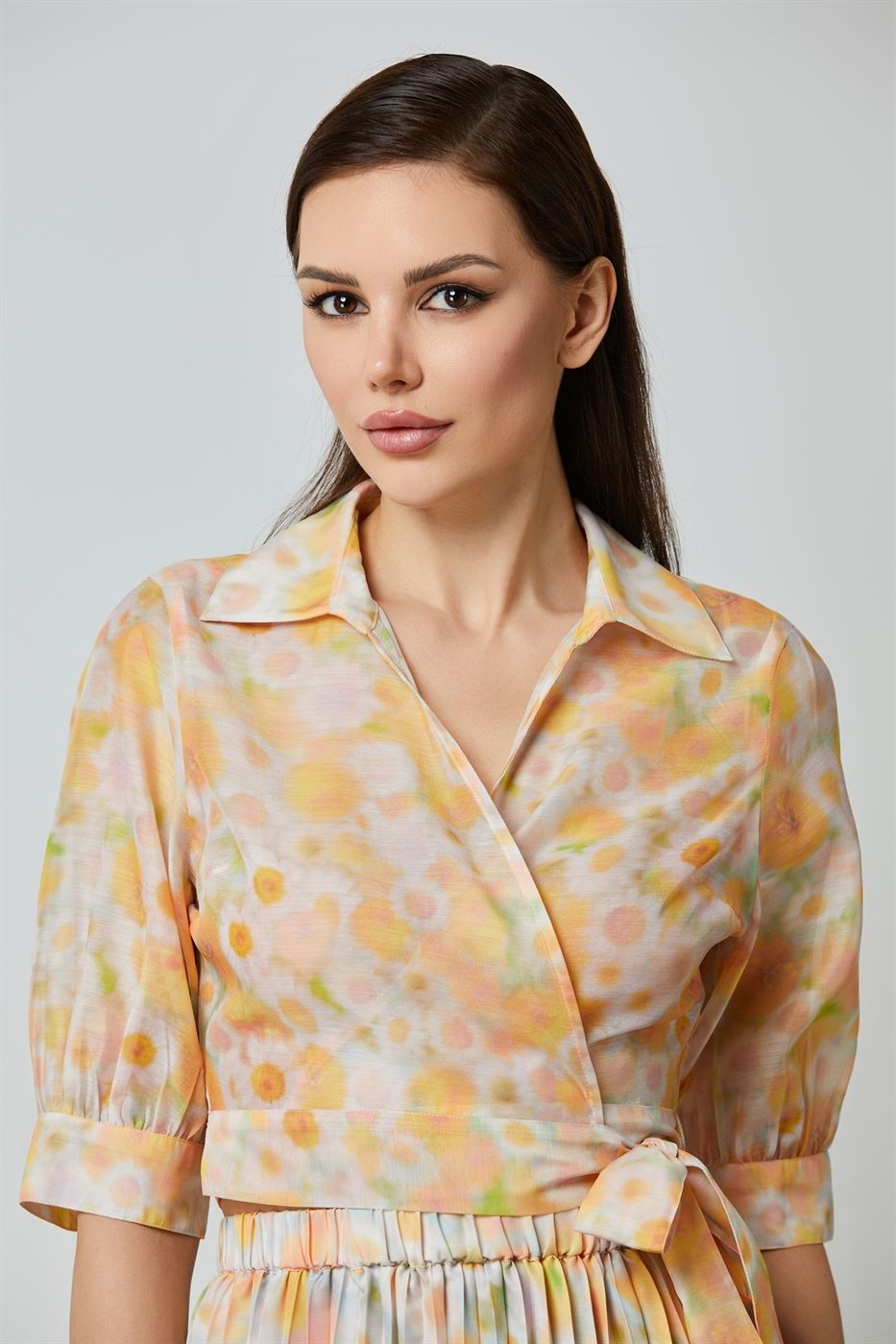 All-Over Printed Wrap Top - Femi9 EG