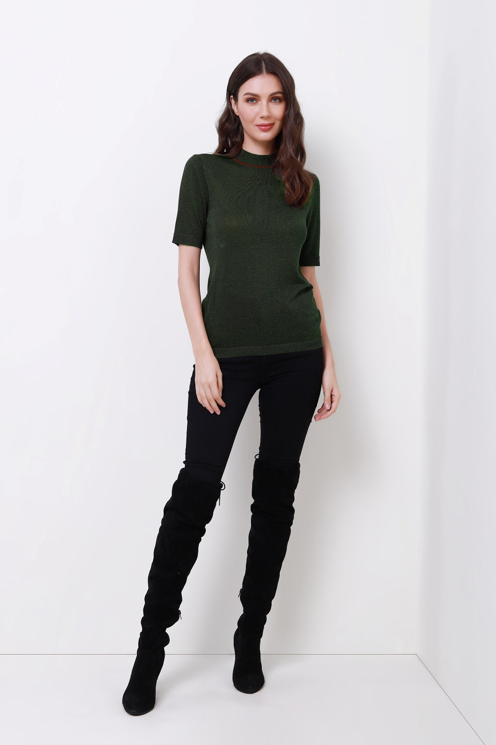 Knitted High Neckline Top - Femi9 EG
