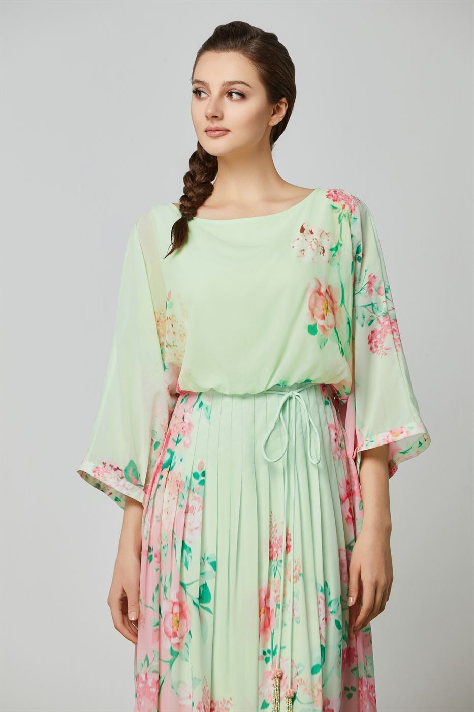 Floral Prints Chiffon Dress - Femi9 EG