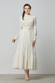 Crochet Chiffon Long Dress - Femi9 EG