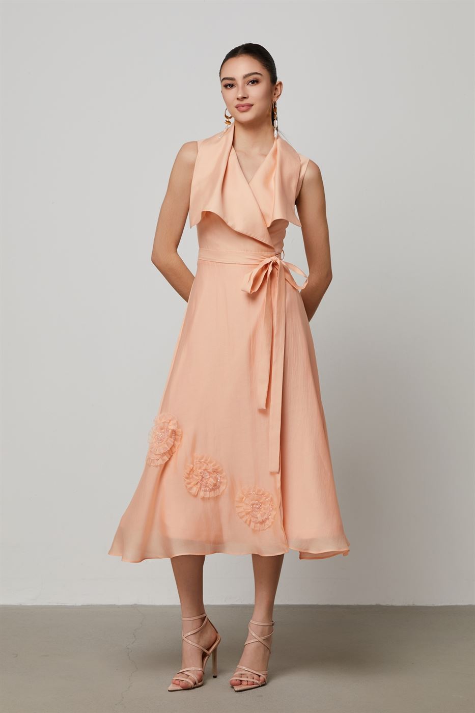 Peach Wrap Dress - Femi9 EG