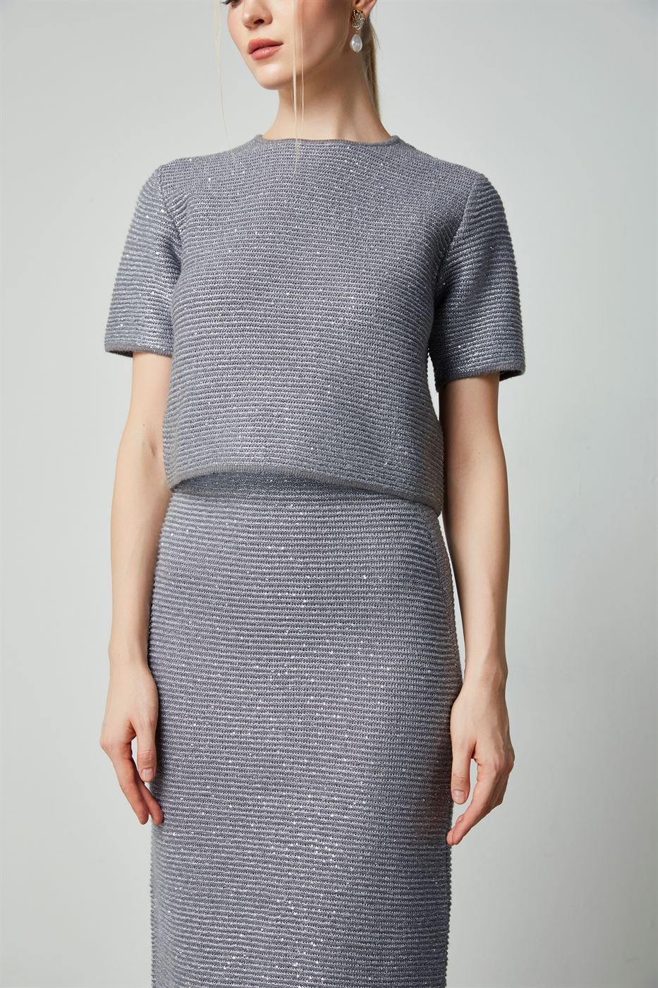 Silver Knit Top - Femi9 EG