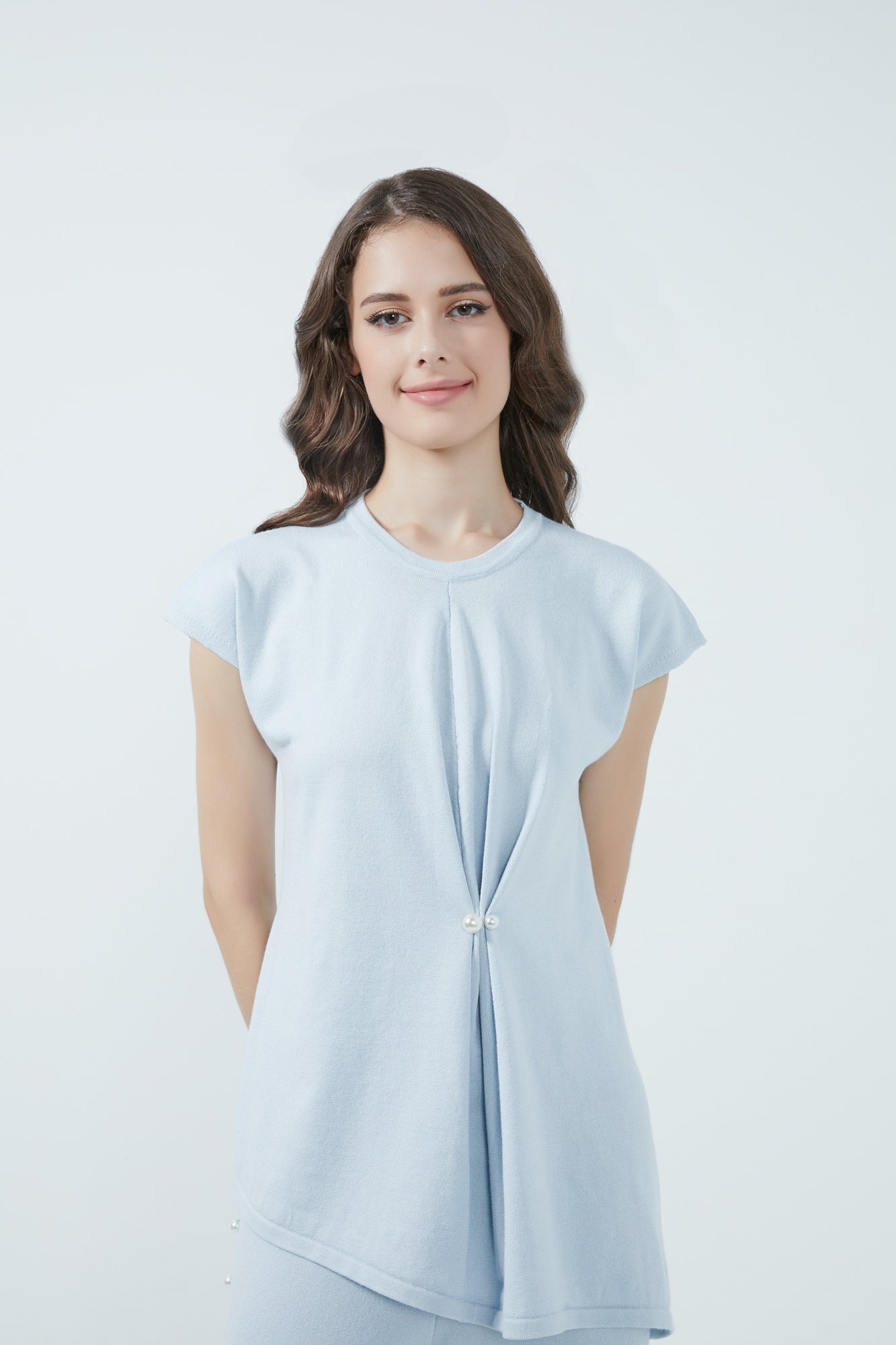 Rounded Neck Knitted Top - Femi9 EG