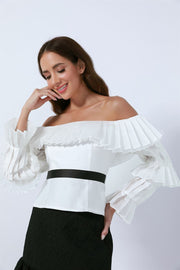 Off Shoulder Long Sleeve Top - Femi9 EG