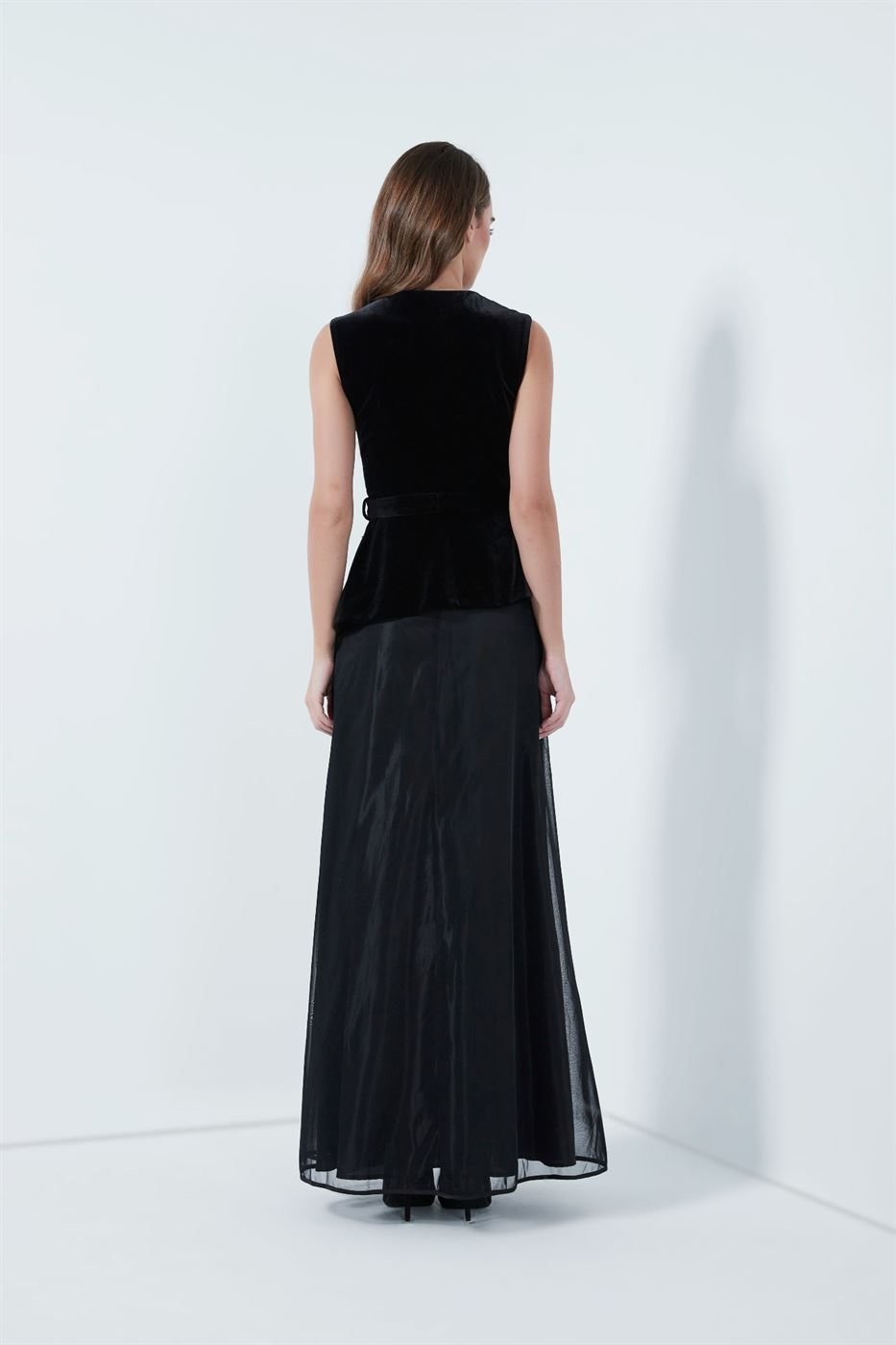 Velvet Dress With Feather - Femi9 EG