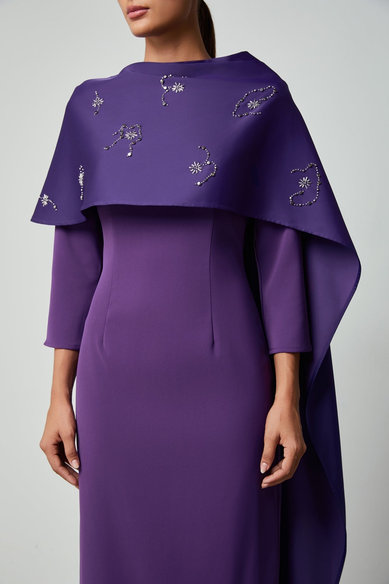 Embellished Cape Dress - Femi9 EG