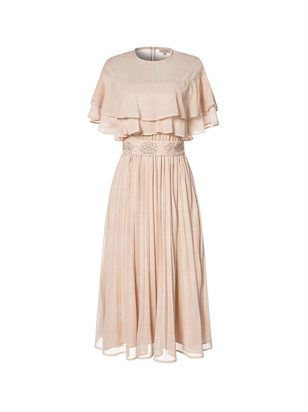 Midi Pleated Printed Chiffon Dress - Femi9 EG