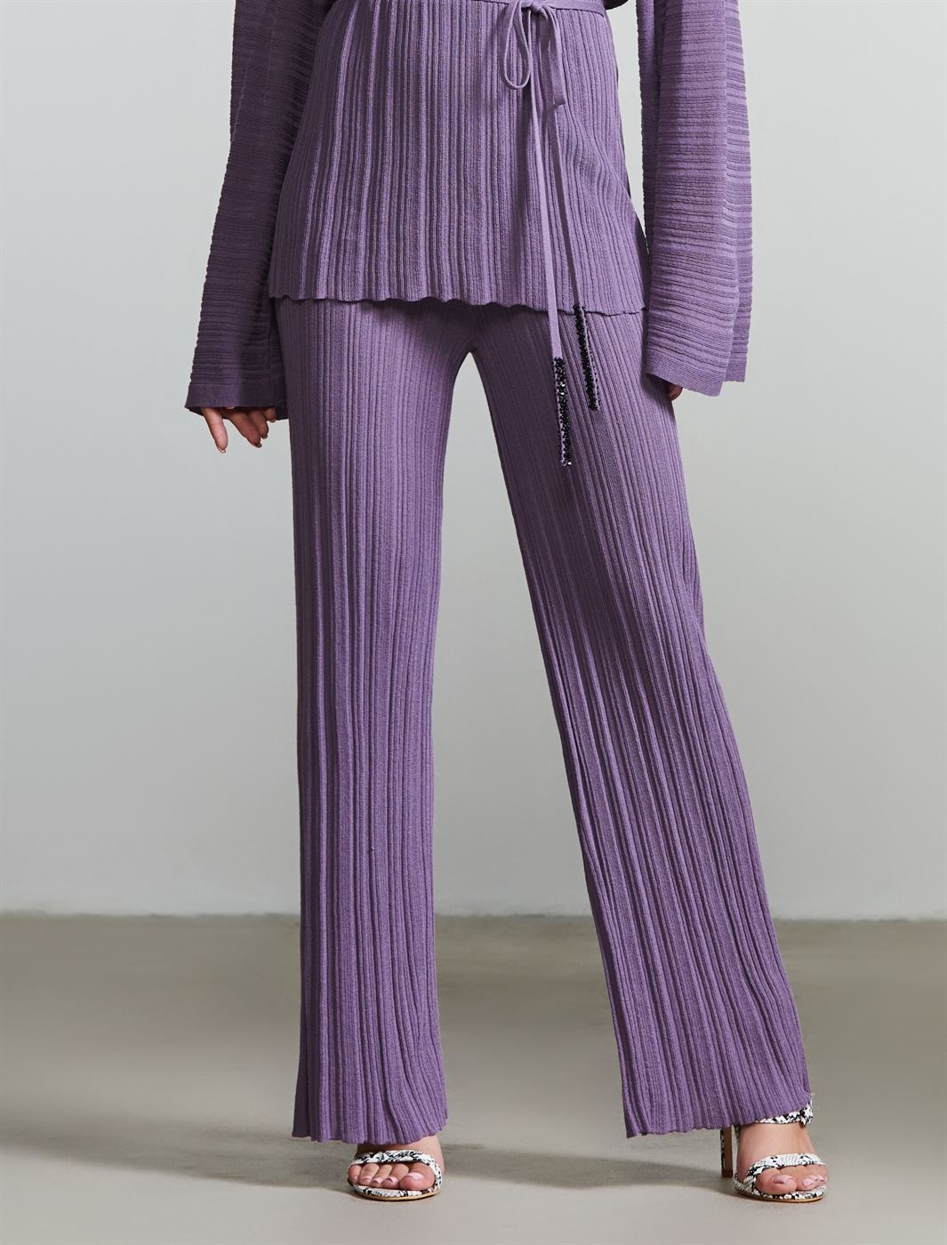 Wide Leg Knit Pants - Femi9 EG
