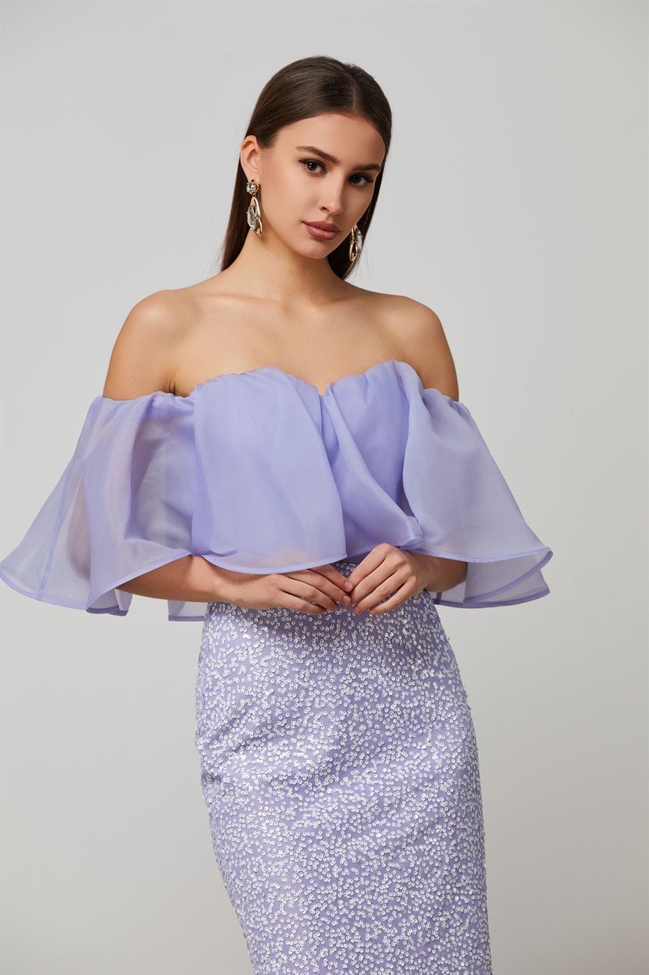 Off-Shoulder Ruffle Details Top - Femi9 EG