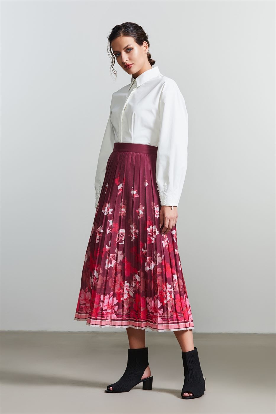 Printed Pleats Skirt - Femi9 EG
