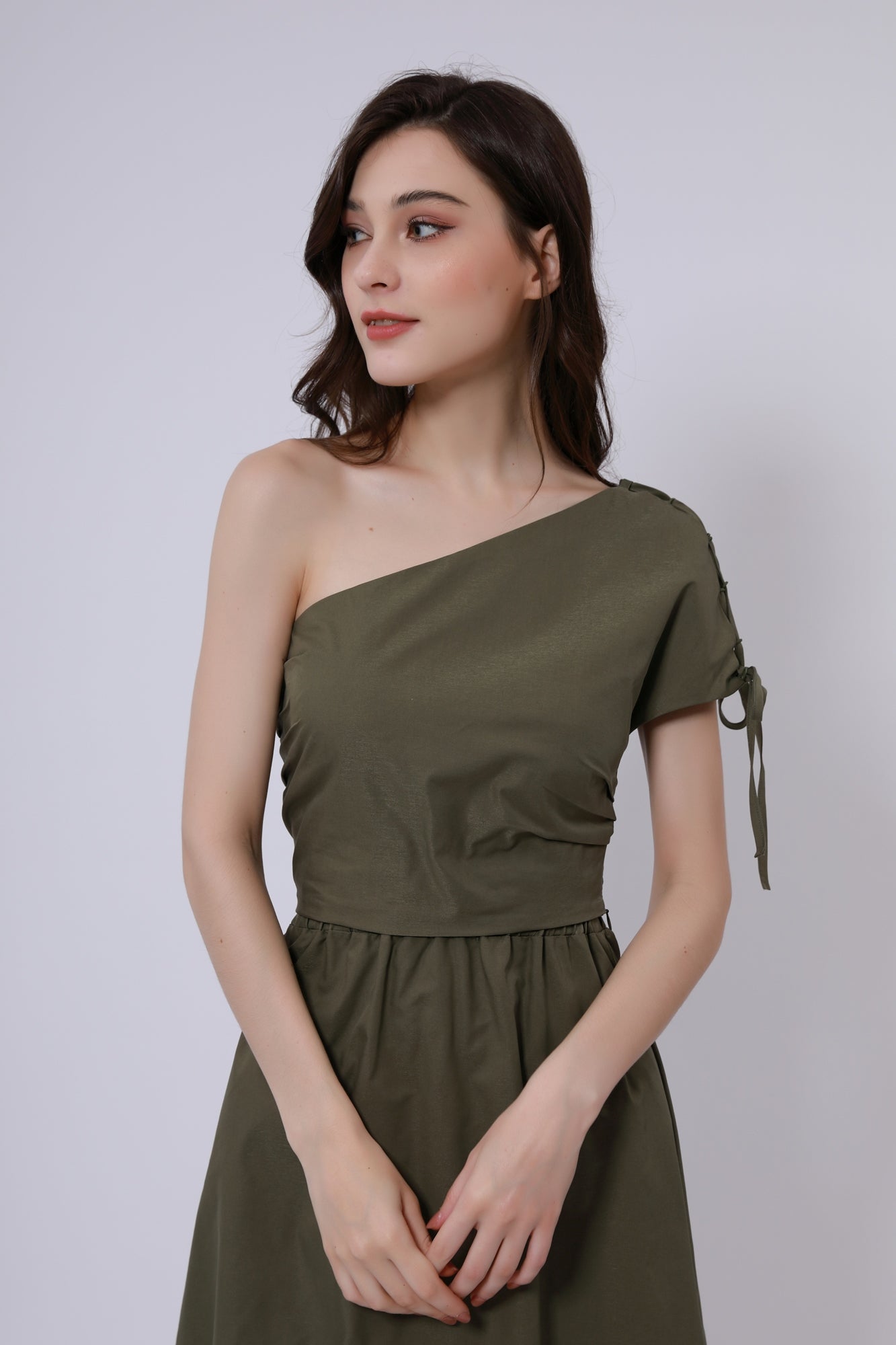 Lacing Detail One Shoulder Top - Femi9 EG