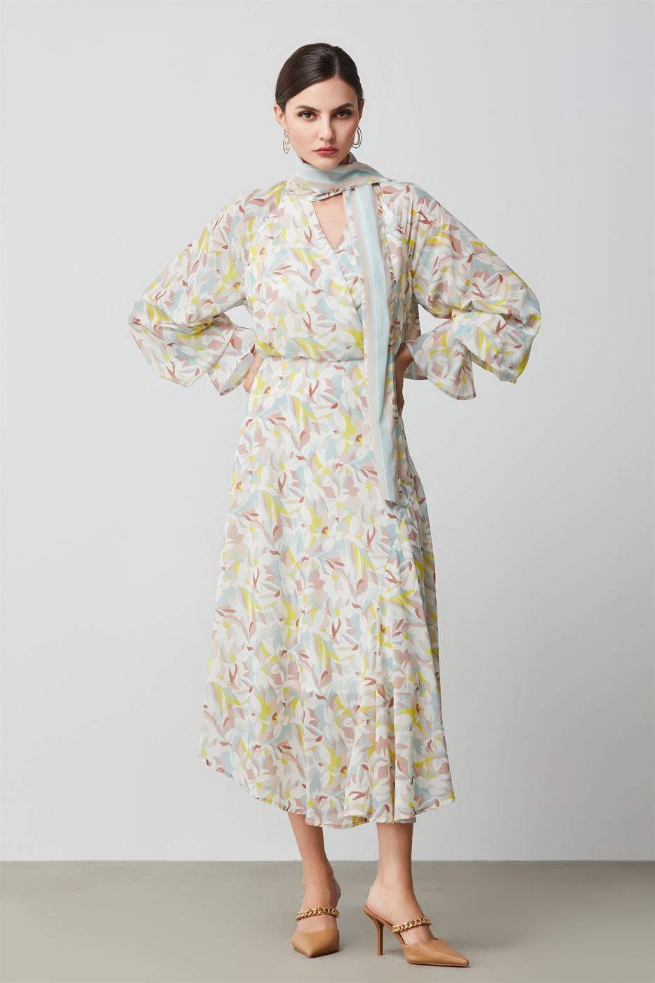 Printed Scarf Dress - Femi9 EG