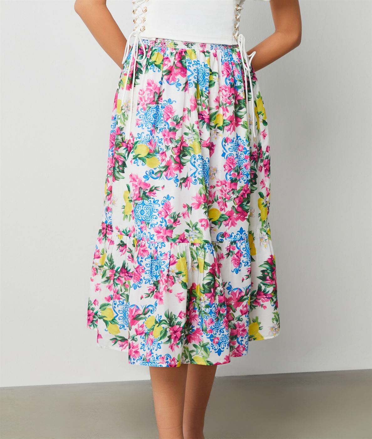Printed Midi Skirt - Femi9 EG