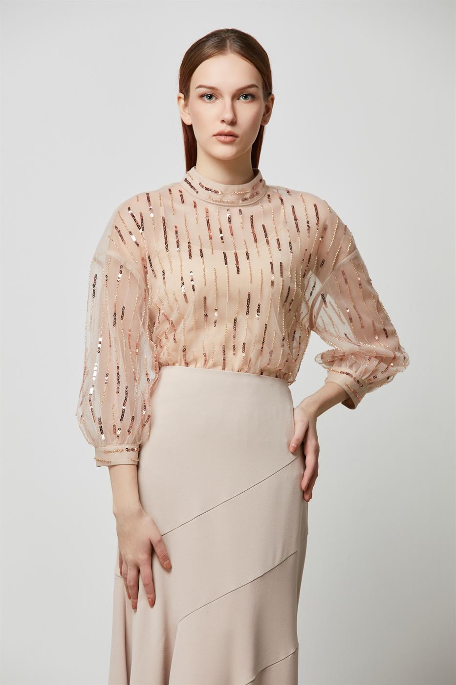 Sequins Embellishment Blouse - Femi9 EG
