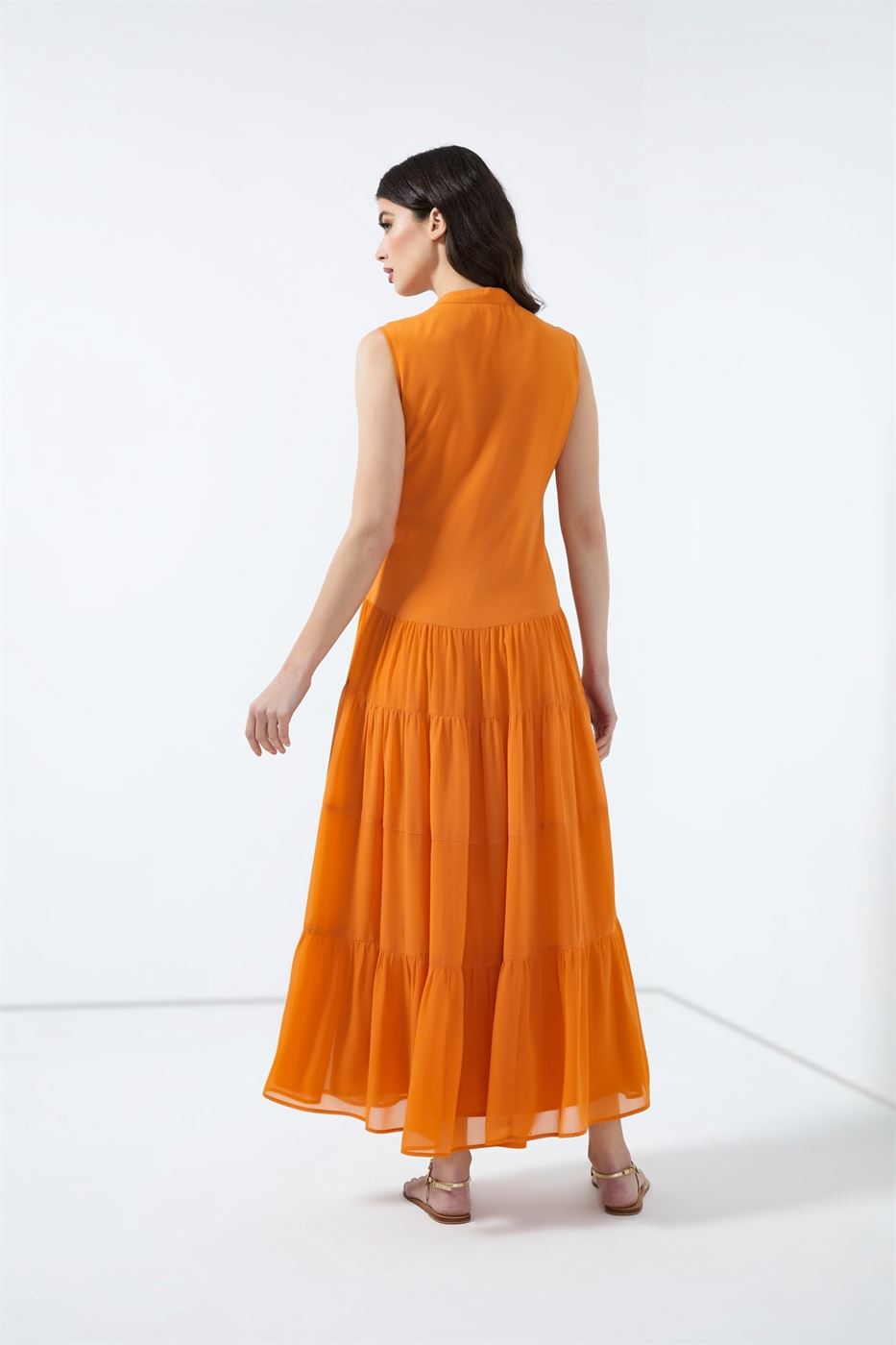Ankle Length Tiered Printed Dress - Femi9 EG