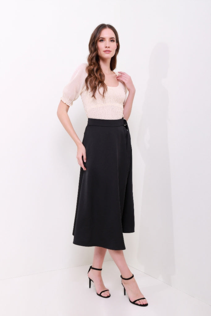 Ruched Midi Sleeves Top - Femi9 EG
