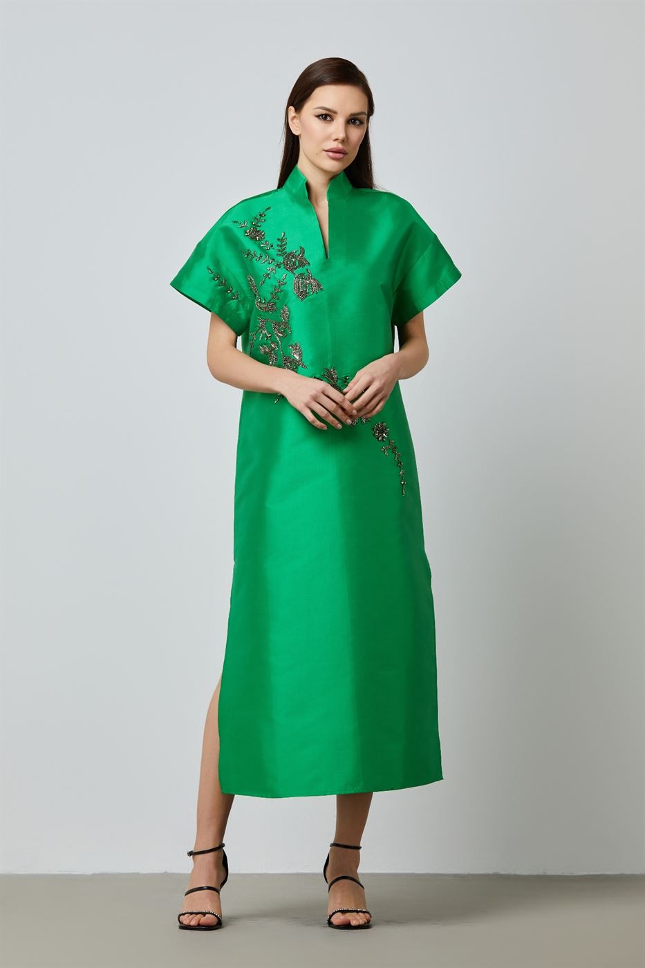 Embellished Taffeta Kaftan - Femi9 EG