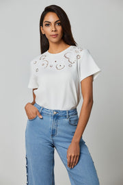 Embroidery Detailed T-Shirt - Femi9 EG