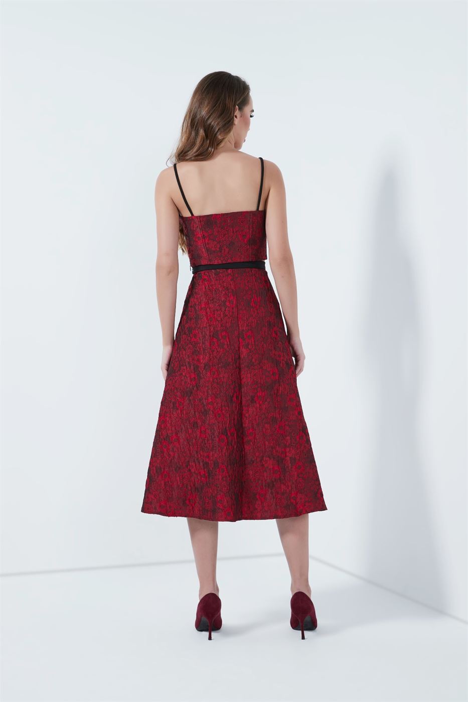 High Waist Jacquard Skirt - Femi9 EG