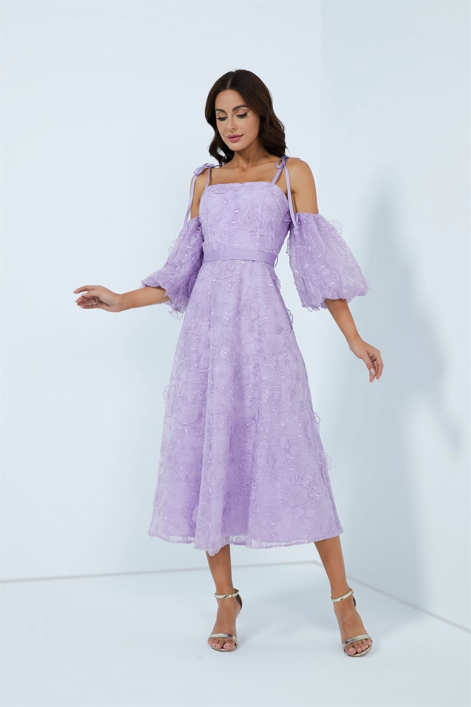 Cold Shoulder Lace Dress - Femi9 EG