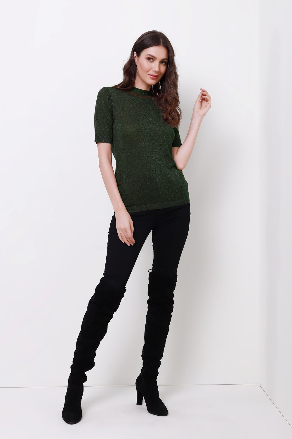 Knitted High Neckline Top - Femi9 EG